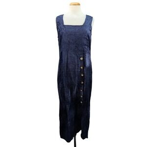 Vintage MSAS Corduroy Dress Sz M Blue‎ Square Neck Jumper Y2K 90s Whimsigoth NWT